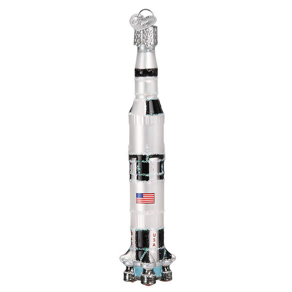 Space Exploration Saturn V Rocket - No Box by Old World Christmas (Newer)-1