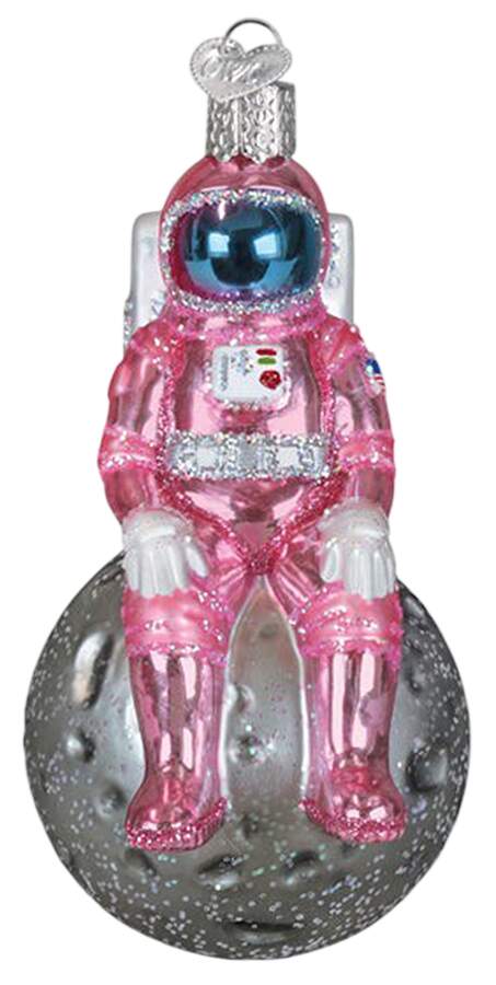 Space Exploration Pink Astronaut - No Box by Old World Christmas (Newer)-1