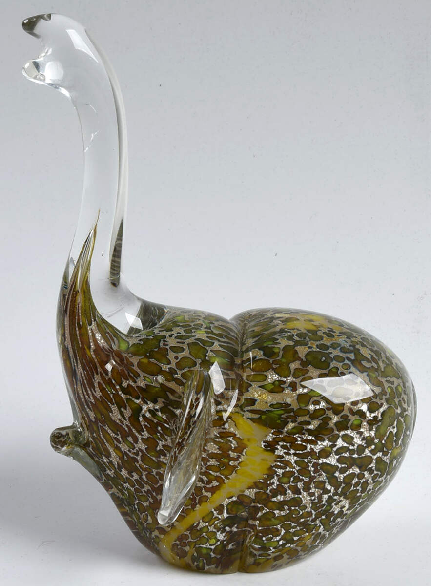 Art Glass Figurines Elephant-Brown - No Box by Minchella Murano Col-1