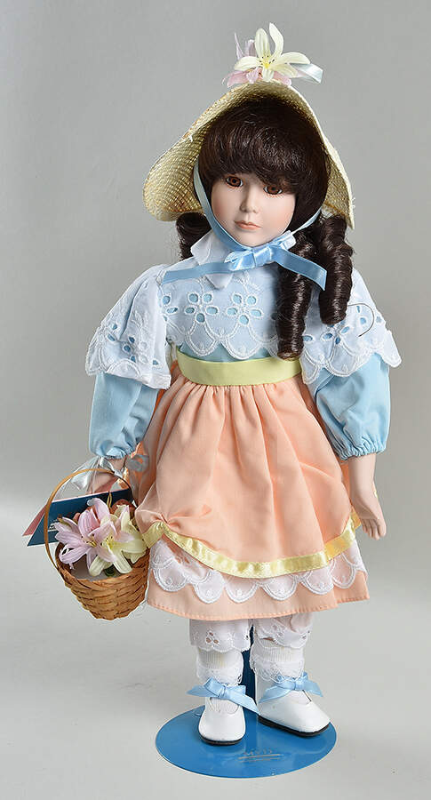 Marian Yu Doll Flower Basket And Straw Hat - No Box by Marian Yu-1