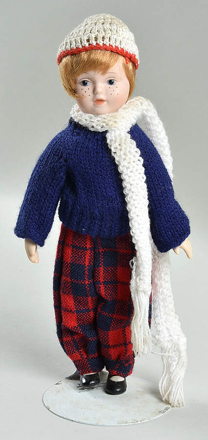 Marian Yu Doll Plaid Pants Blue Sweater Boy - No Box by Marian Yu-1