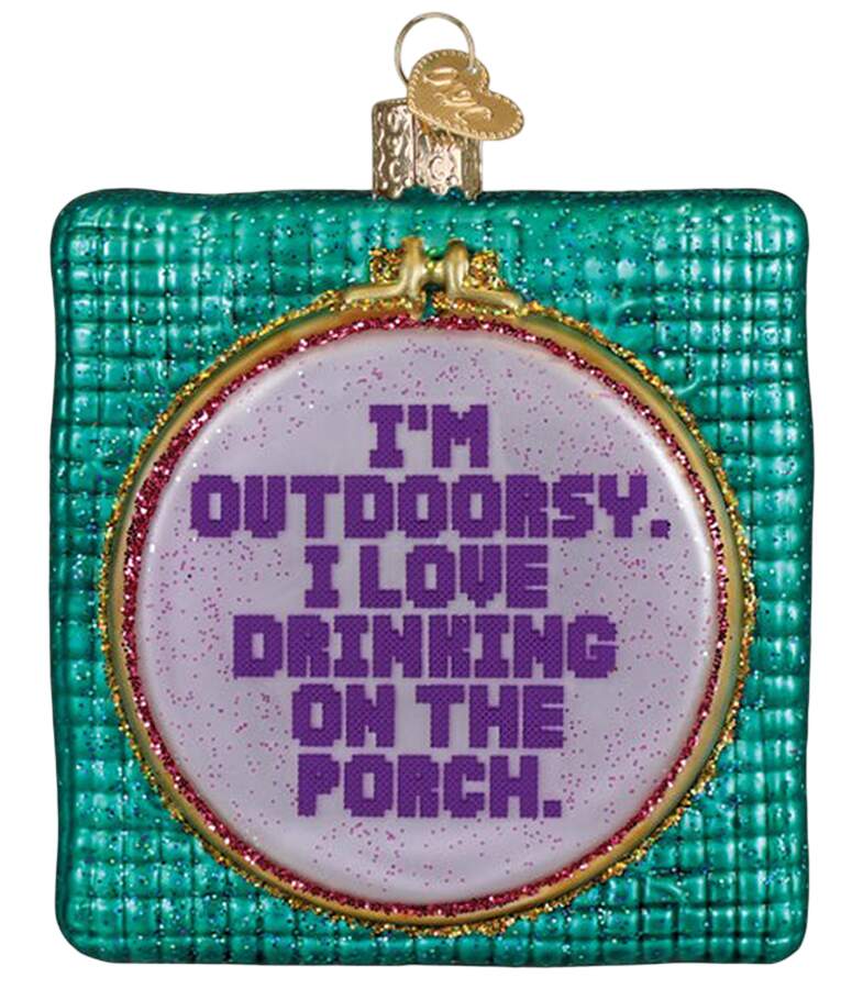 Crafts & Hobbies I'm Outdoorsy I Love Drinking The Porch - Nb660, No Box by Old World Christmas (Newer)-1