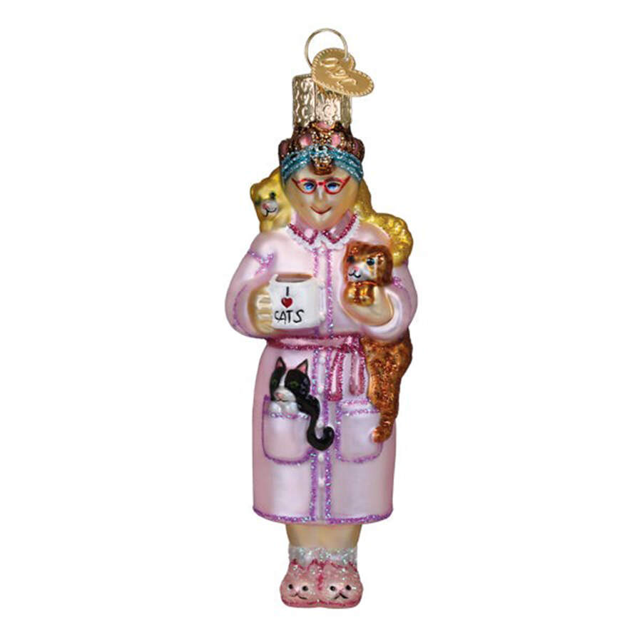 People Cat Lady - No Box by Old World Christmas (Newer)-1