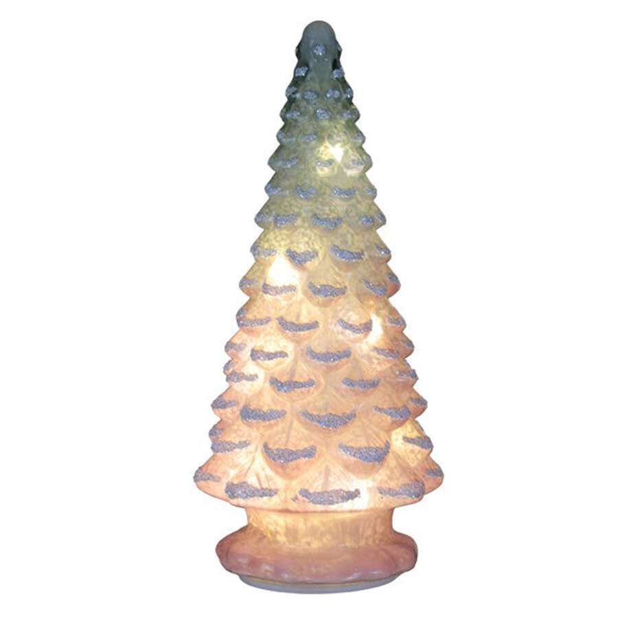 Christmas Figurals Pink Glass Tabletop Tree - No Box by Old World Christmas (Newer)-1
