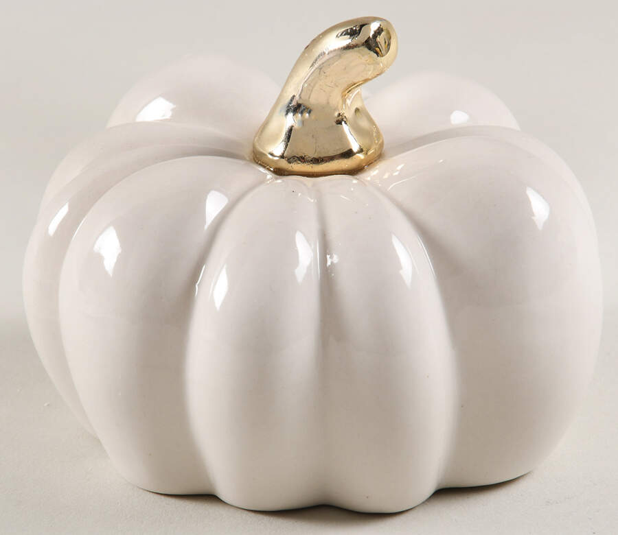 Pumpkins Mini White Porcelain Pumpkin - No Box by Martha Stewart-1
