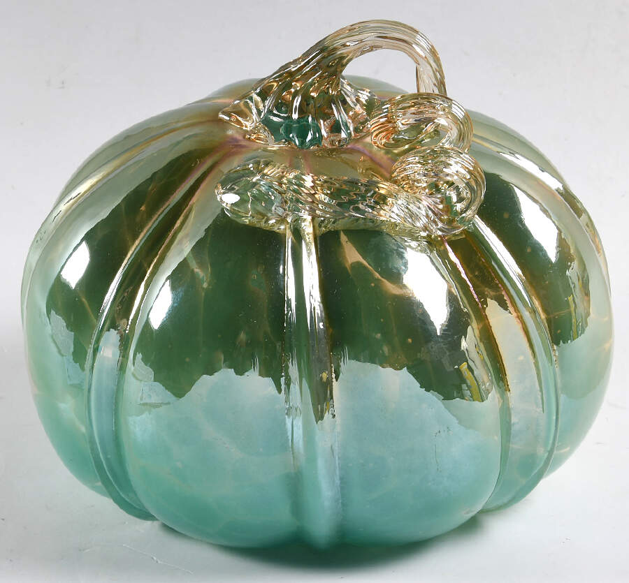 Pumpkins Small  Green Luster Pumpkin - No Box by Martha Stewart-1
