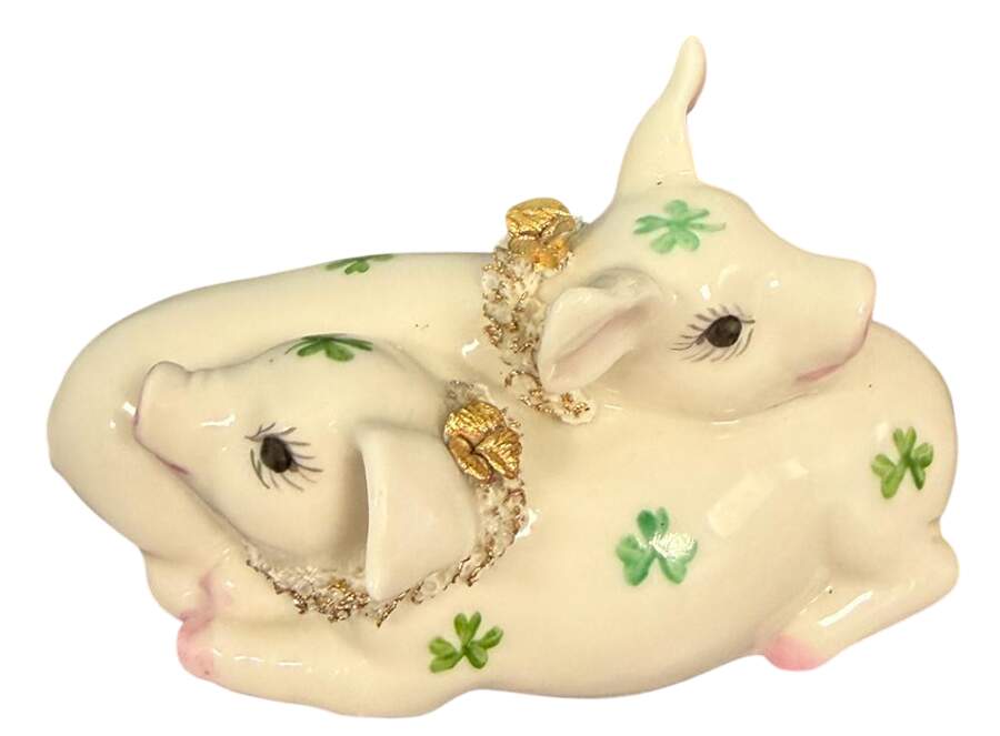 Irish Dresden Animals with Lace Piggies - No Box by Muller & Co-1