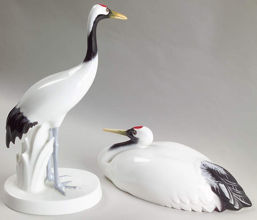 Noritake Figurines Red Crown Cranes - No Box by Noritake-1