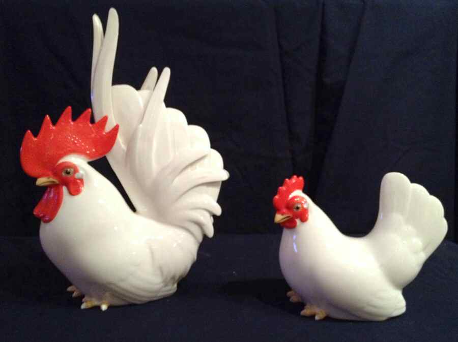 Noritake Figurines Bantam Rooster & Hen - Pair - Boxed by Noritake-1