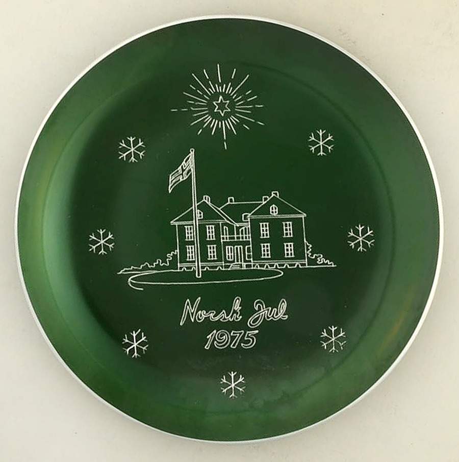 Christmas Plate Norwegian Constitution-Green - No Box by Norsk-1