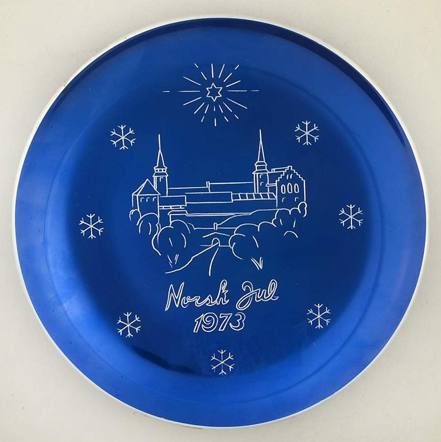 Christmas Plate Akershus Castle-Blue - No Box by Norsk-1