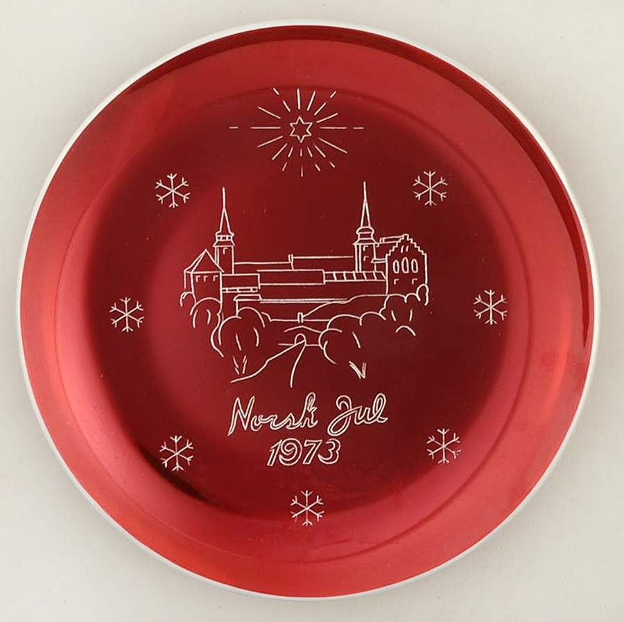 Christmas Plate Akershus Castle-Red - No Box by Norsk-1
