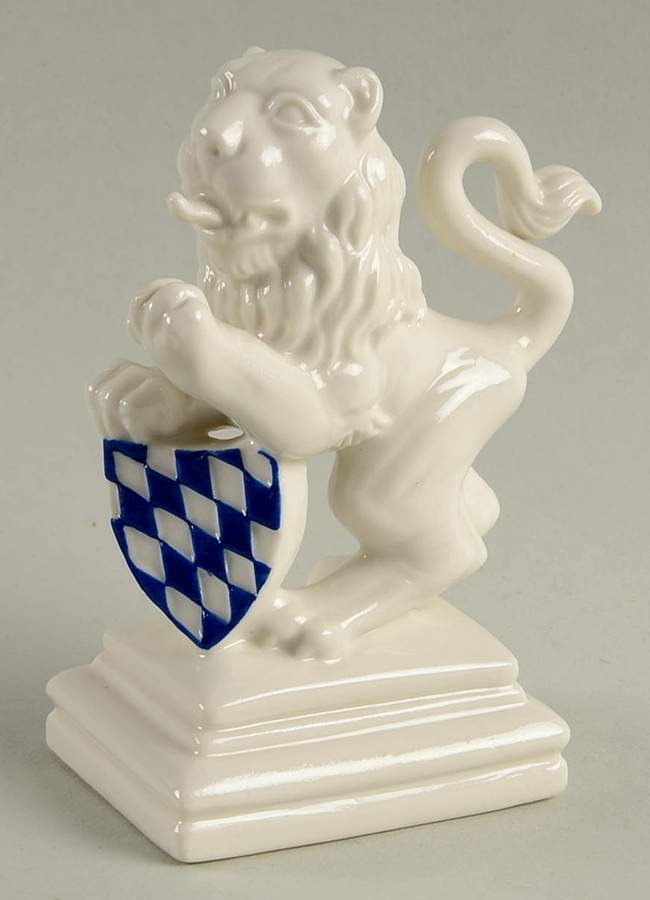 Nymphenburg Figurine Lion With Shield-Left Paw Up - No Box by Nymphenburg-1