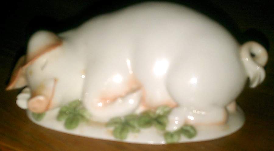Nymphenburg Figurine Sleeping Pig - No Box by Nymphenburg-1