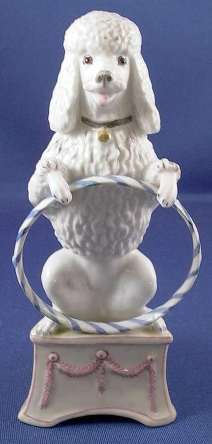 Nymphenburg Figurine Poodle With Hoop - No Box by Nymphenburg-1