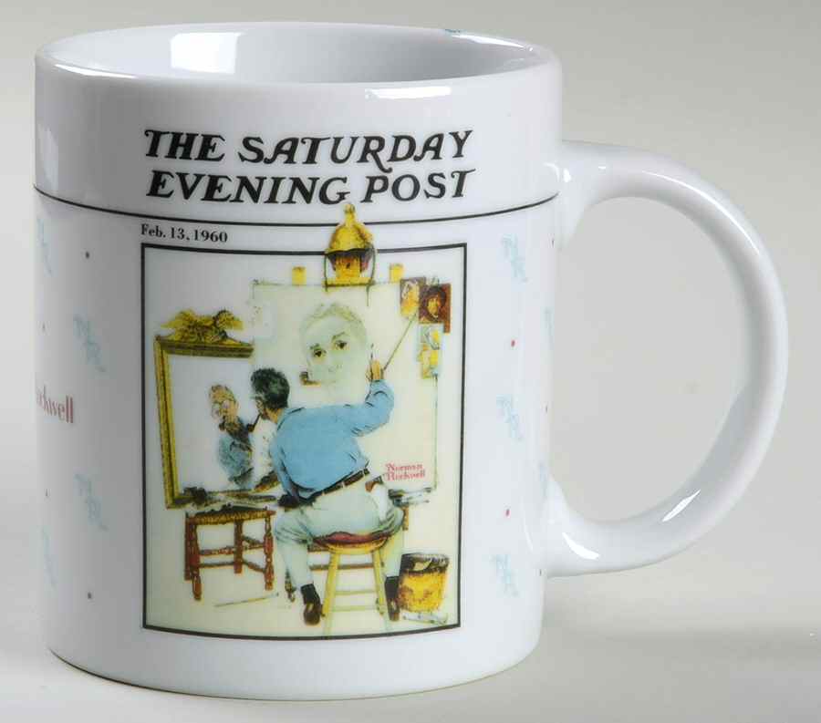Saturday Evening Post Mugs Triple Self-Portrait - No Box by Norman Rockwell Gallery-1