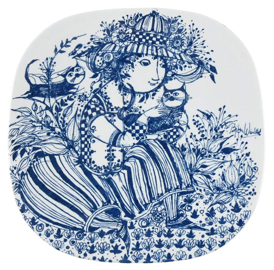 Bjorn Wiinblad Giftware Wall Plate - Louise - No Box by Nymolle (Denmark)-1