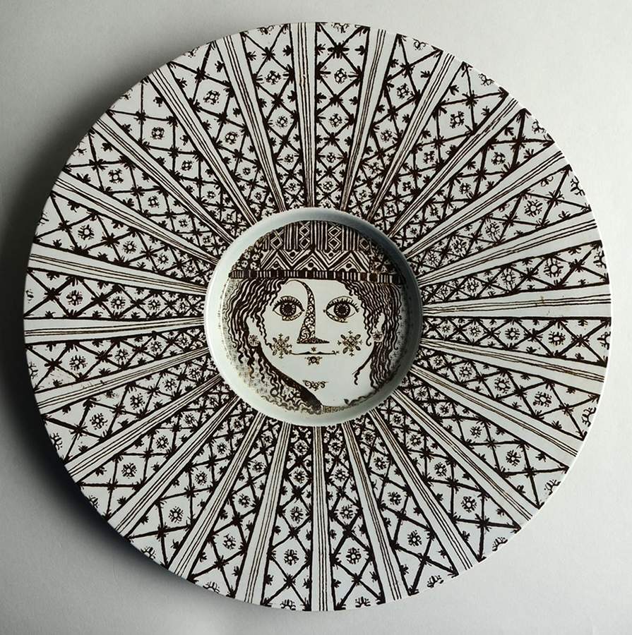 Bjorn Wiinblad Giftware Wall Plate - Girl In Center - No Box by Nymolle (Denmark)-1