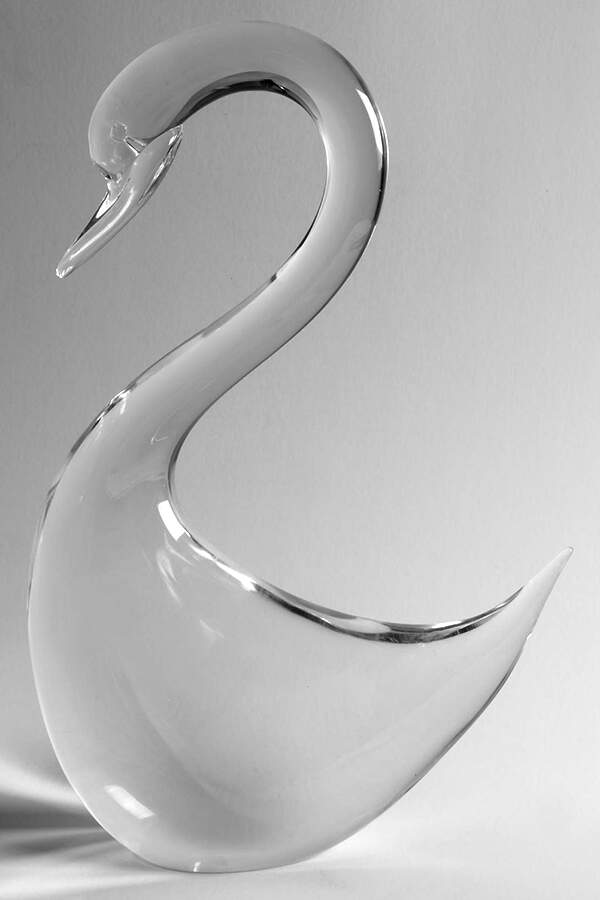 Oggetti Figurines By Elio Raffaeli Swan Clear Head Down - No Box by Oggetti-1