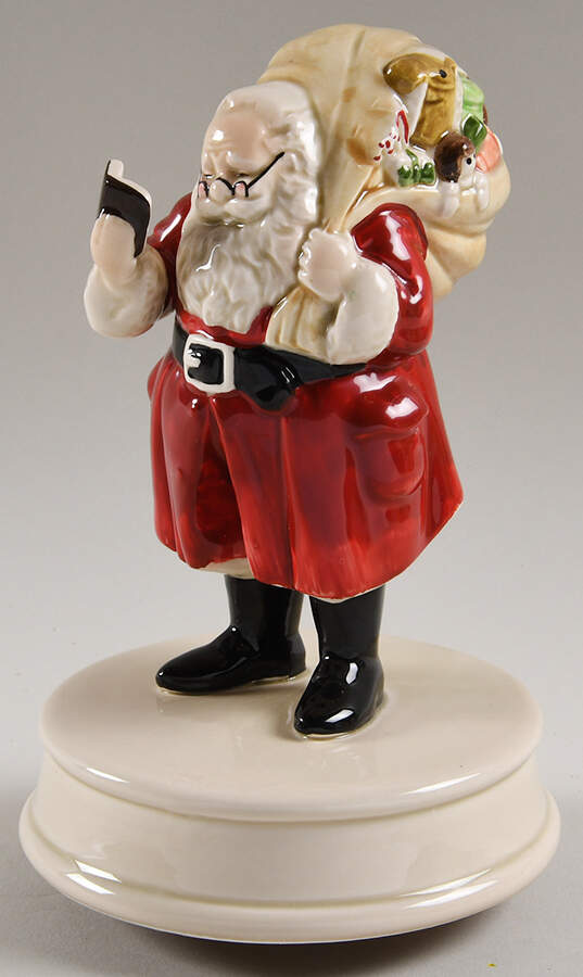 Santa Music Boxes Checking His List - No Box by Otagiri-1