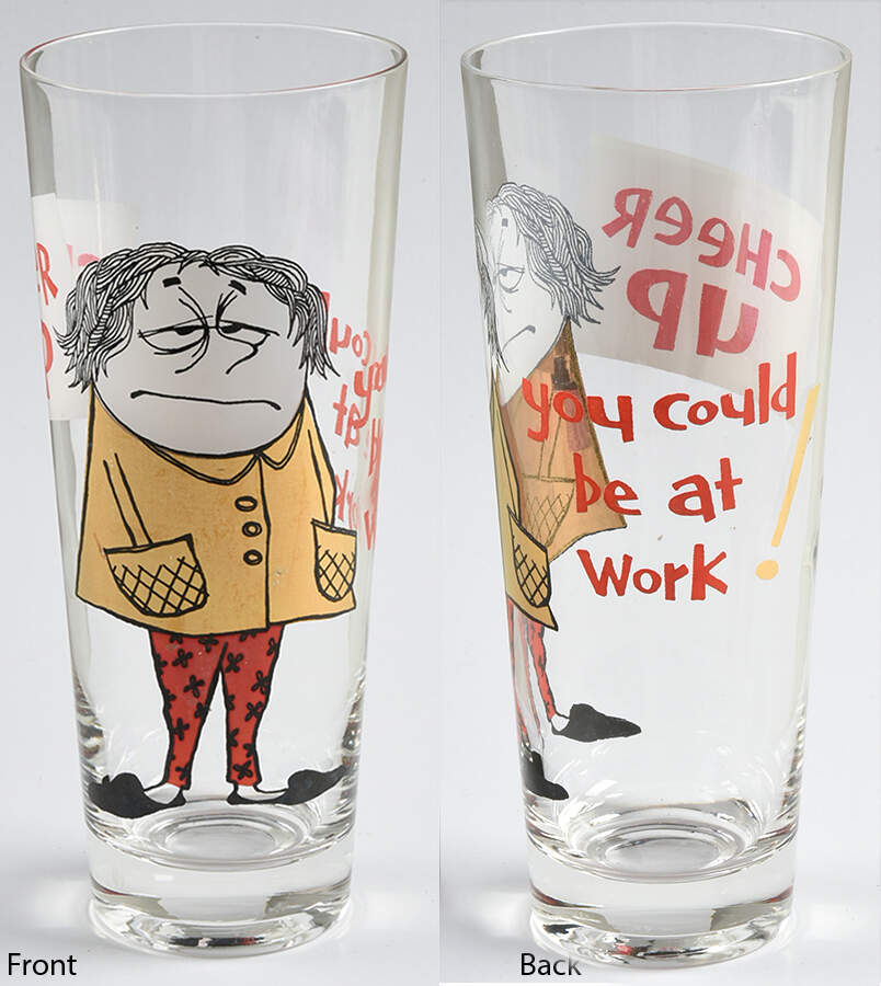 Kitsch Funny Cartoon Glass Cheer Up-12oz - No Box by Osborne Kemper Thomas-1