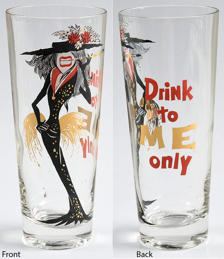 Kitsch Funny Cartoon Glass Drink To Me Only-12oz - No Box by Osborne Kemper Thomas-1