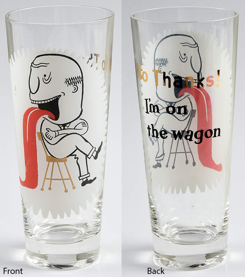 Kitsch Funny Cartoon Glass No Thanks I'm On The Wagon-12oz - No Box by Osborne Kemper Thomas-1