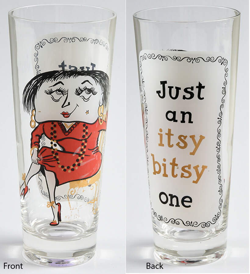 Kitsch Funny Cartoon Glass Just An Itsy Bitsy One-12oz - No Box by Osborne Kemper Thomas-1
