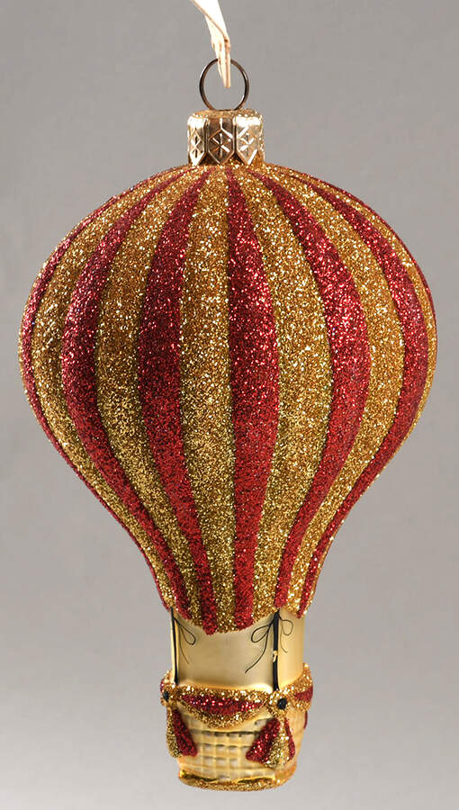 Patricia Breen Ornament Hot Air Balloon -  Red & Gold - No Box by Patricia Breen-1