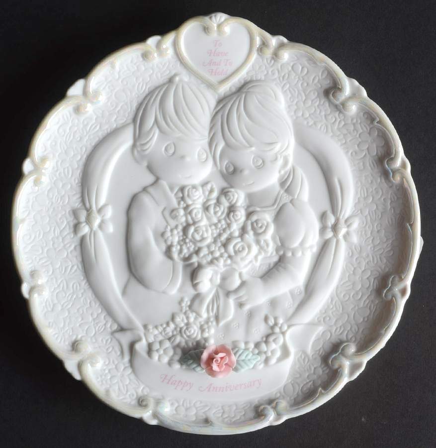 To Have and To Hold Plate - Happy Anniversary - Boxed by Precious Moments-1