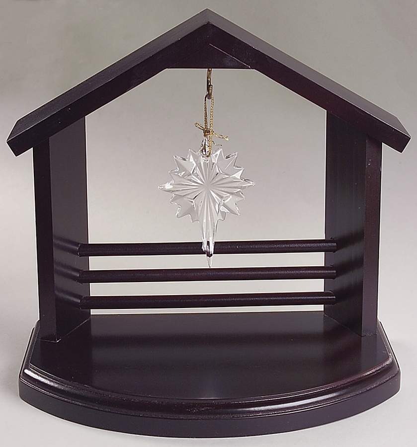 Princess House Nativity Figurine Creche With Crystal Star - Creche/Stable-Wood by Princess House-1