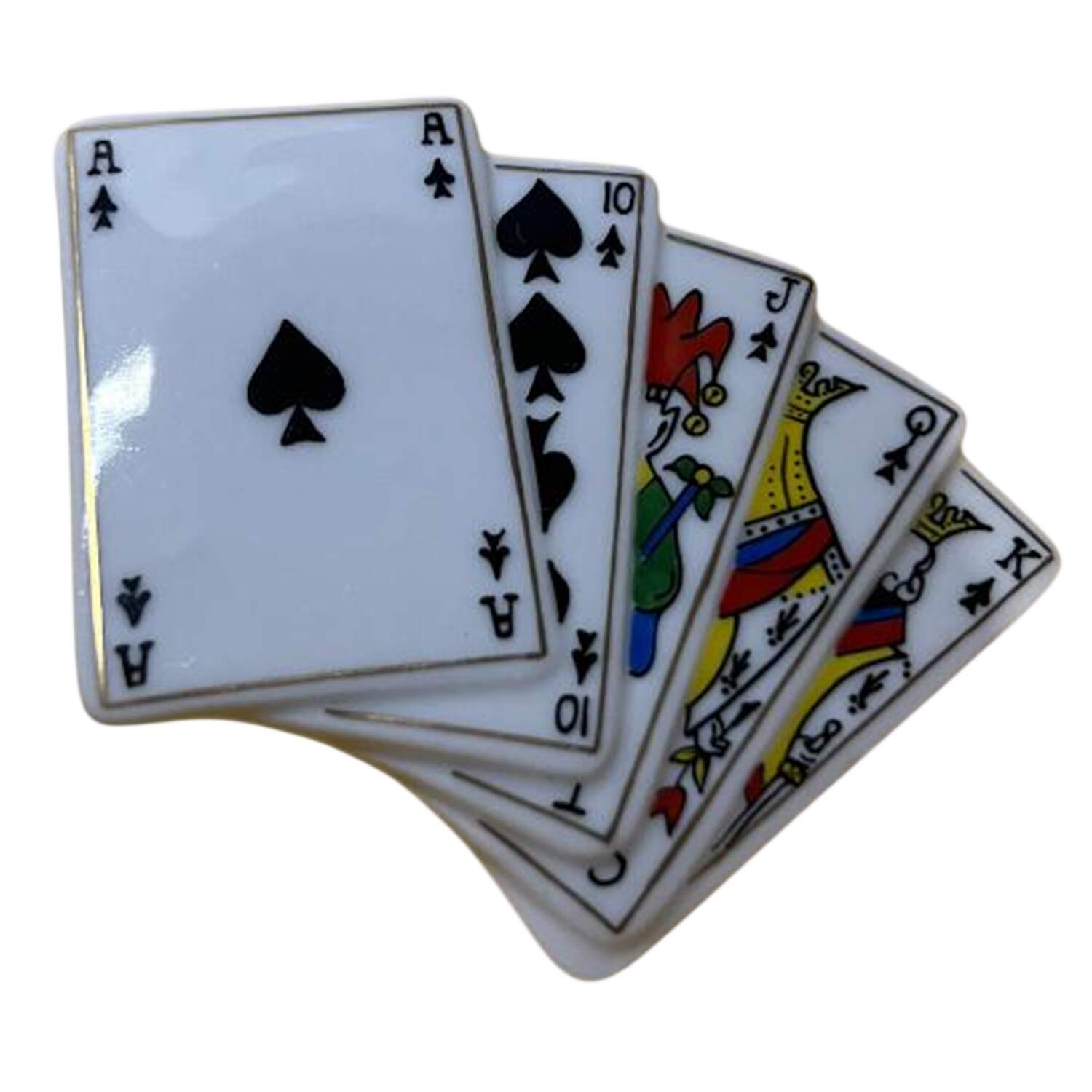 PEINT MAIN LIMOGES BOX Playing Cards-Royal Flush - Nb905, No Box by Peint Main-1