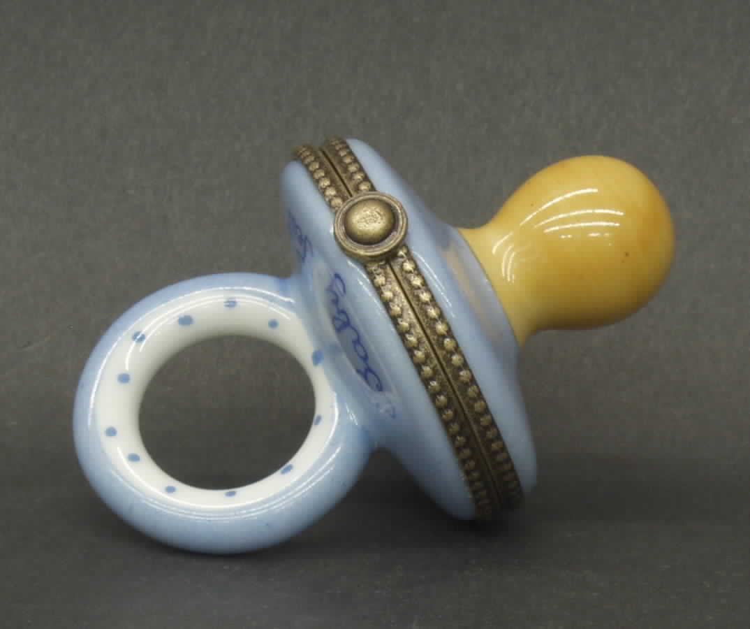 PEINT MAIN LIMOGES BOX Pacifier-Blue - Boxed by Peint Main-1