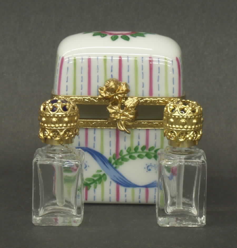 PEINT MAIN LIMOGES BOX Box-Floral W/ 2 Flacons - No Box by Peint Main-1