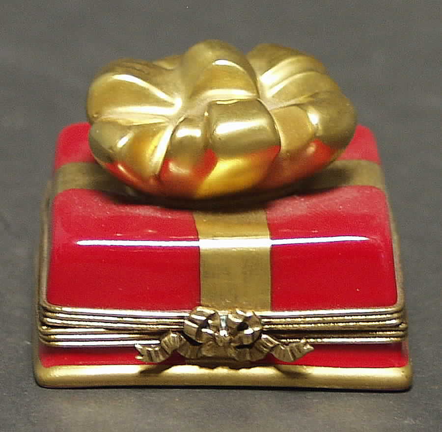 PEINT MAIN LIMOGES BOX Bon Bon Box-Red - Boxed by Peint Main-1