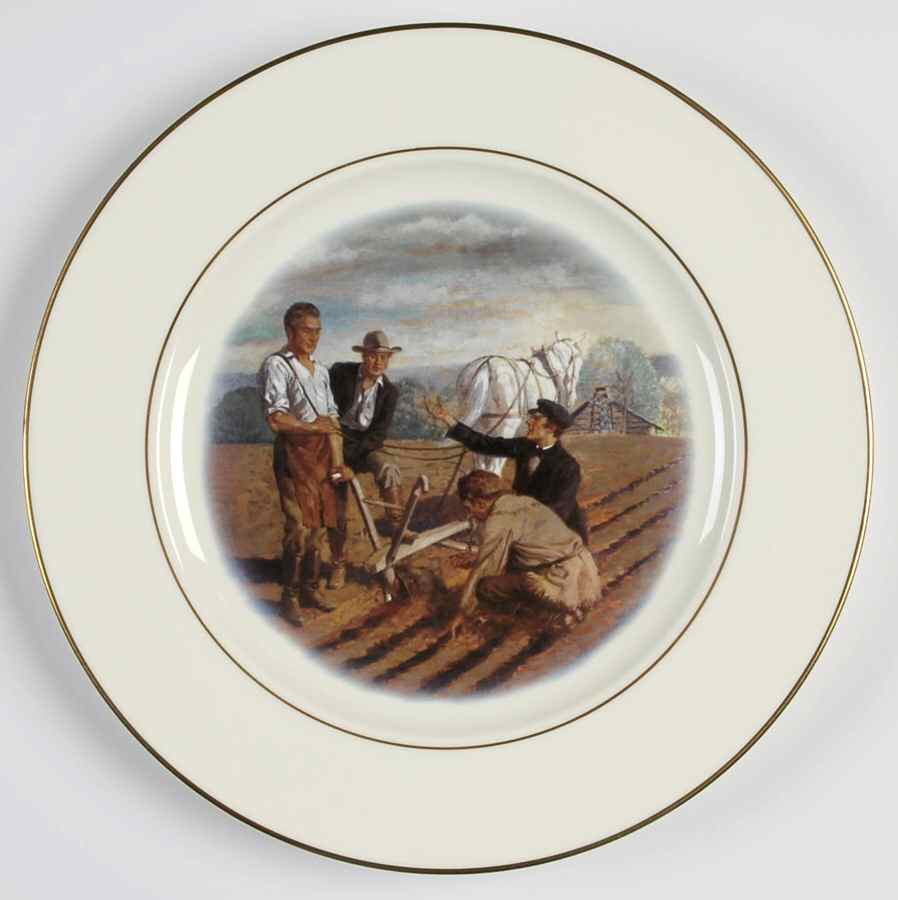 John Deere-Plates He Gave The World The Steel Plow - With Box by Pfaltzgraff-1