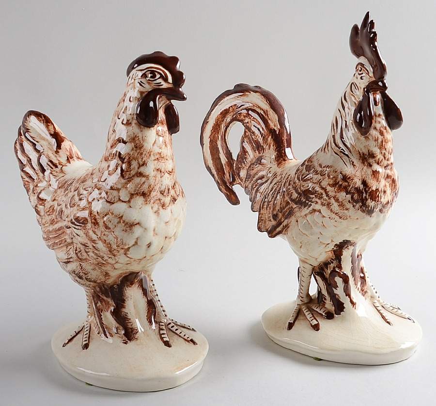 Pennsbury Birds Hen And Rooster Pair-Brown - No Box by Pennsbury-1