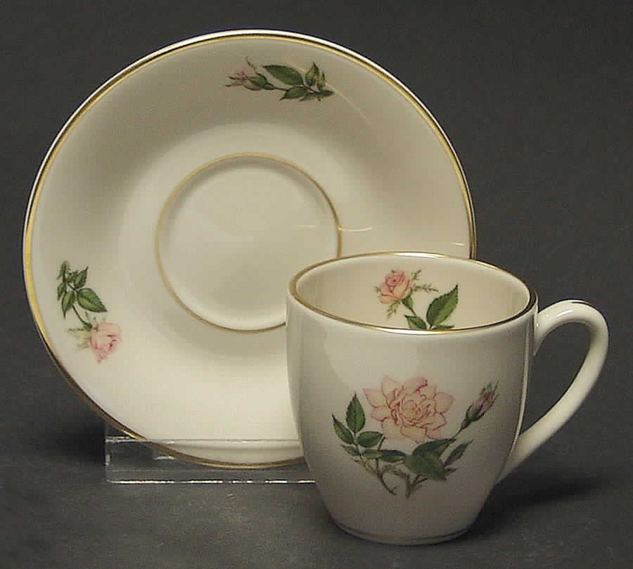 The American Rose Society-Cup & Saucer Peaches 'n Cream - Boxed by Pickard-1
