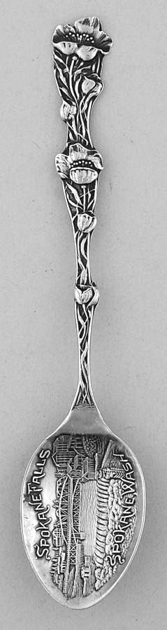 Paye & Baker Souvenir Spoons Spokane Falls-Flowers On Handle - No Box by Paye & Baker Mfg Co-1