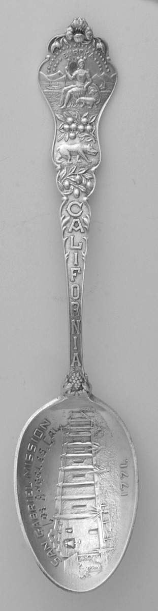 Paye & Baker Souvenir Spoons California-San Gabriel Mission - No Box by Paye & Baker Mfg Co-1