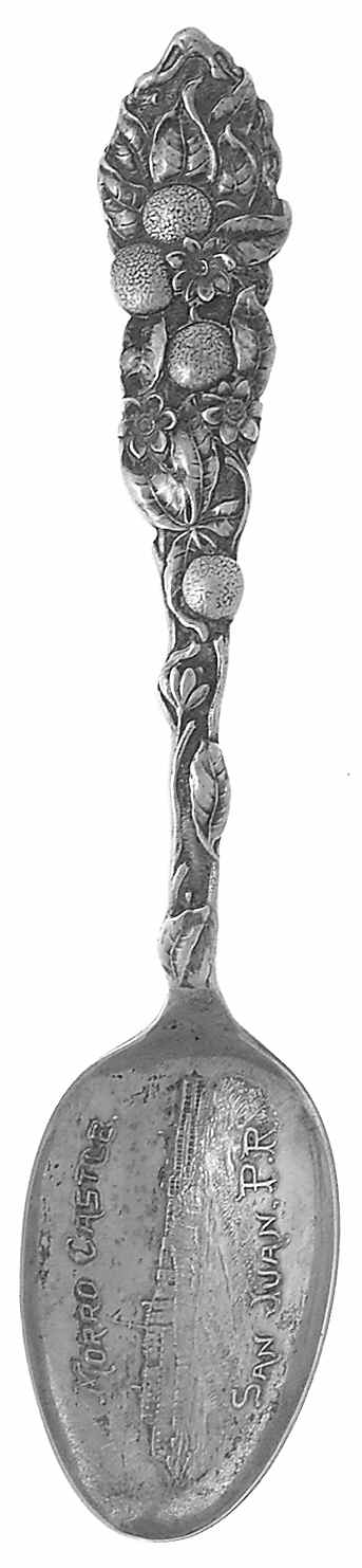 Paye & Baker Souvenir Spoons Morro Castle,San Juan, Puerto Rico - No Box by Paye & Baker Mfg Co-1