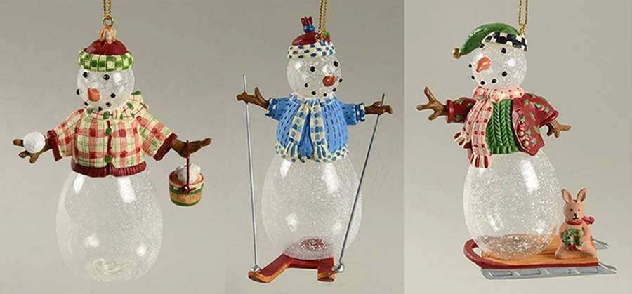 Princess House Christmas Ornament Set Of 3 Snowpeople - With Box by Princess House-1