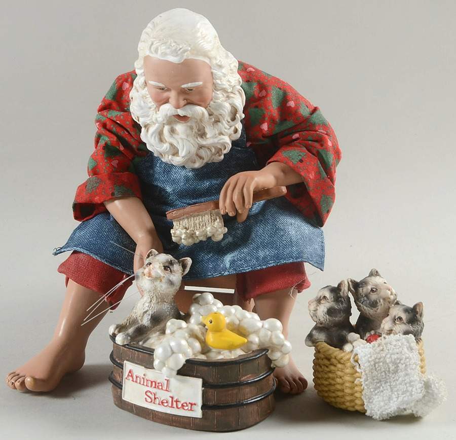 Santa and His Pets Purrfect Present - No Box by Possible Dreams-1