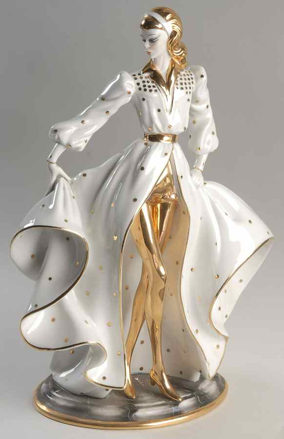 Classics Supermodels Model W/ Gold Polka Dots Dress - Boxed by Porcelina Essetre-1