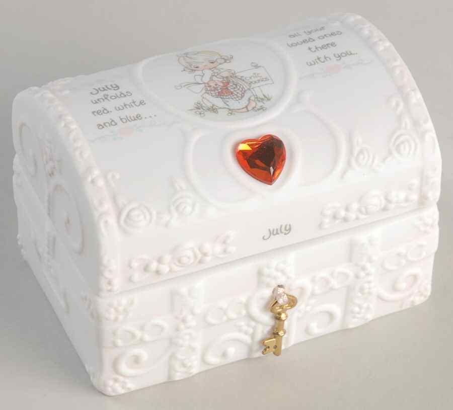 Precious Moments Hope Chest with Birthstone July-Ruby - Boxed by Precious Moments-1