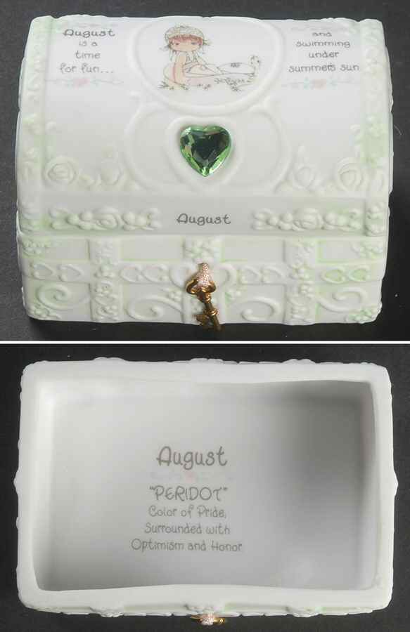 Precious Moments Hope Chest with Birthstone August-Peridot - No Box by Precious Moments-1