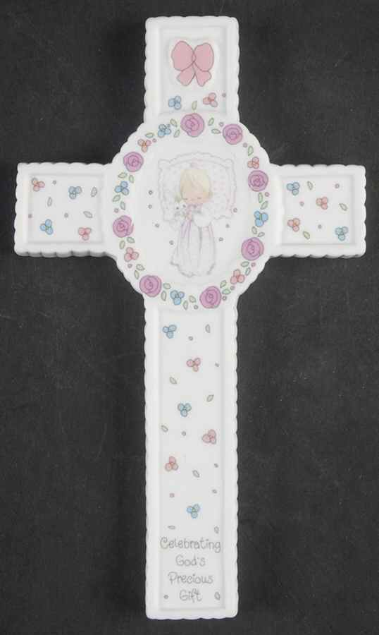 Celebrating God's Precious Gift Baby Girl Wall Cross - Boxed by Precious Moments-1