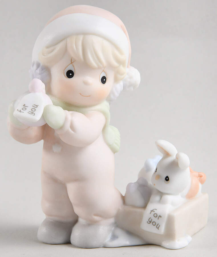 Sugar Town Post Office Set Eyeglasses-Girl With Snowballs & Rabbit - No Box 6-Eyeglasses Trademark by Precious Moments-1