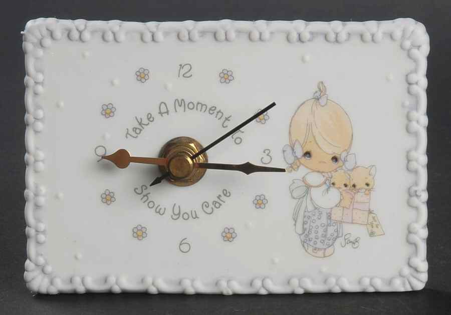 Precious Moments Mini Desk Clocks Girl With Kittens - No Box by Precious Moments-1