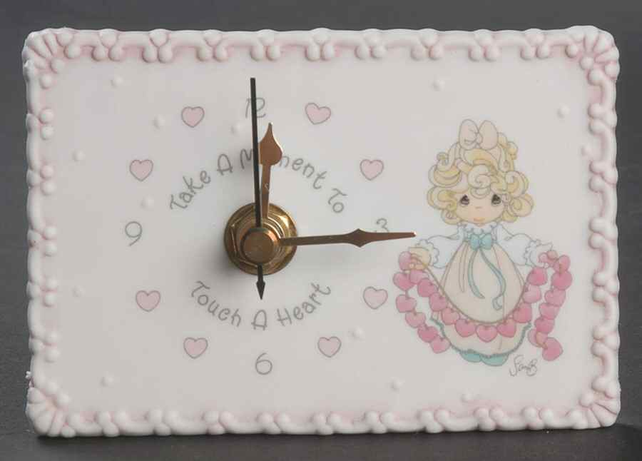 Precious Moments Mini Desk Clocks Girl With Hearts - Boxed by Precious Moments-1